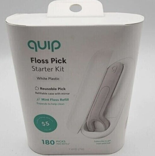 quip Plastic Refillable Floss Pick Starter Kit - Reusable Pick + Dispenser