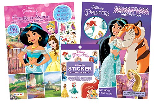 Disney Princess Coloring Book and Sticker Activity Pad with Tattoos, Stickers and Crayons