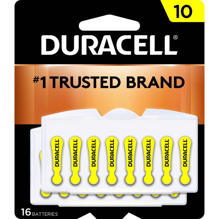 Duracell Size 10 Hearing Aid Batteries - 16 Pack - Easy-Fit Tab *NEW*