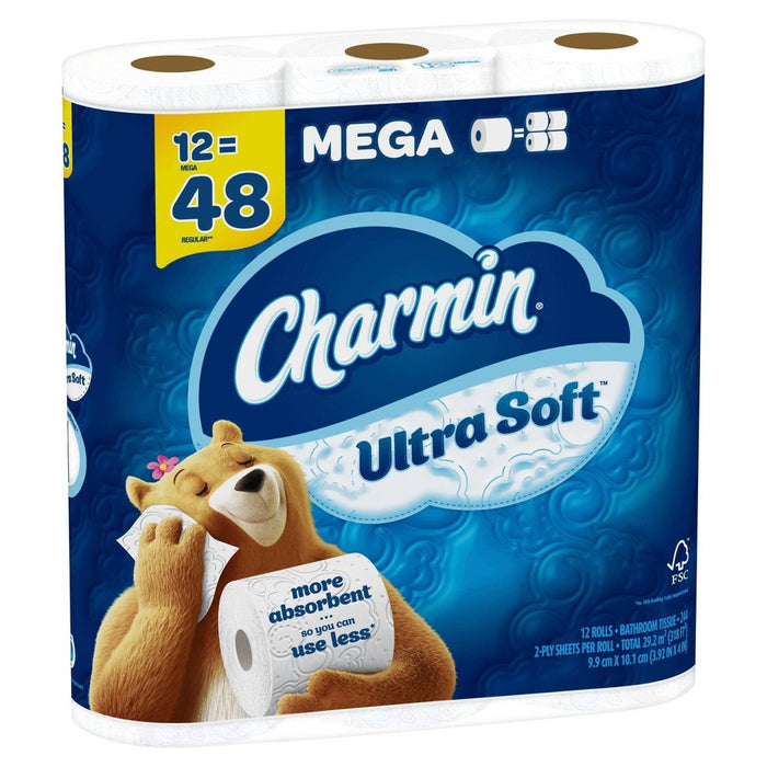 Charmin Ultra Soft Toilet Paper - 12 Mega Rolls