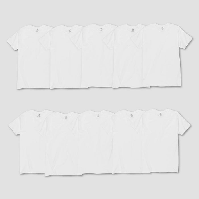 Hanes Men's Comfort Soft Super Value 10pk Crew Neck T-Shirt - White L