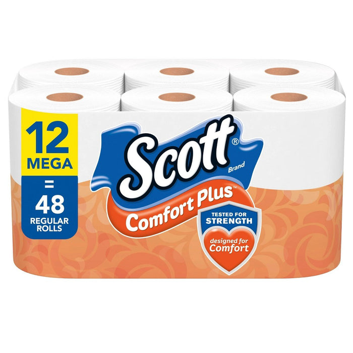 Scott ComfortPlus Toilet Paper - 12 Mega Rolls