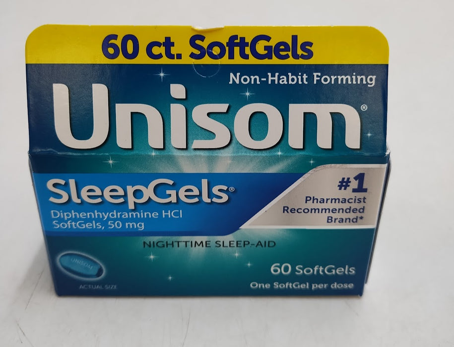 Unisom SleepGels Nighttime SoftGels - Diphenhydramine HCl - 60ct EXP 12/2026