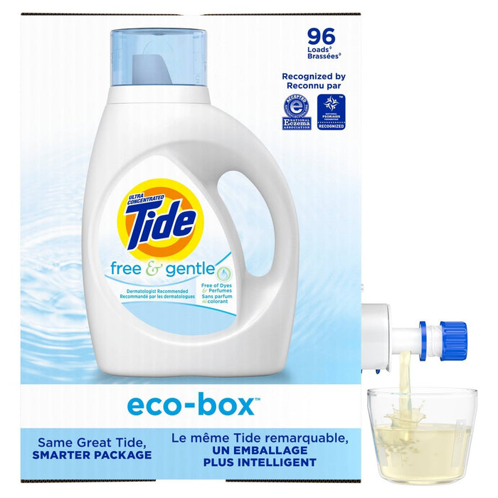 Tide Free & Gentle Liquid Laundry Detergent Eco-Box HE Compatible - 105 fl oz