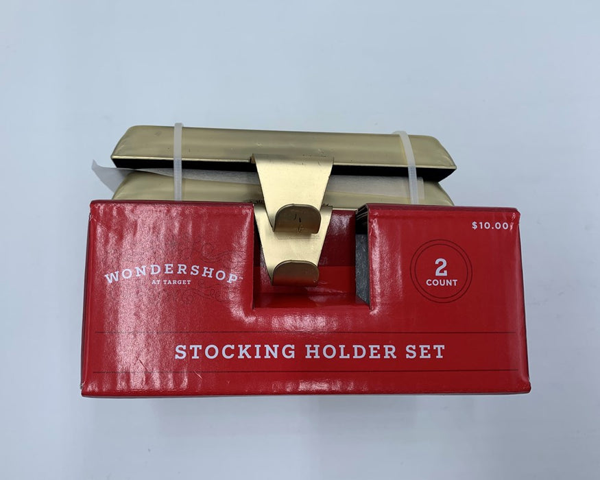 2ct Basic Stocking Holder Gold - Wondershop
