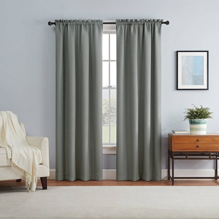 1pc 42"x63" Blackout Braxton Thermaback Window Curtain Panel Gray - Eclipse