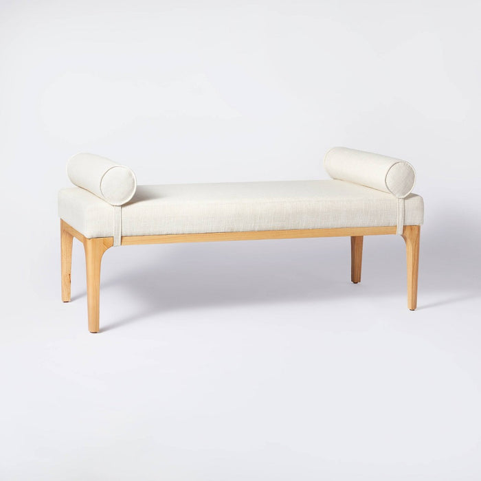 Randolph Bench with Bolster Pillows Linen (FA) - Threshold™ designed with Studio McGee (LOCAL PICKUP ONLY)