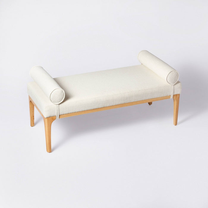 Randolph Bench with Bolster Pillows Linen (FA) - Threshold™ designed with Studio McGee (LOCAL PICKUP ONLY)