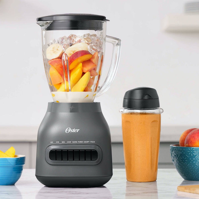 Oster Easy-to-Clean Blender with Dishwasher-Safe Glass Jar with a 20 oz. Blend-n-Go Cup