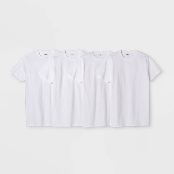 Men's Short Sleeve 4pk Crew-Neck T-Shirt - Goodfellow & Co™ White M