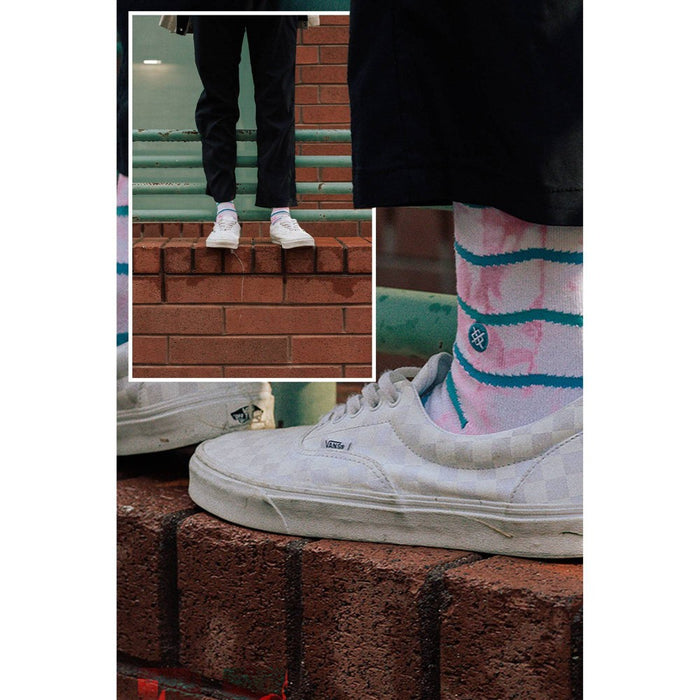STANCE x WADE Men's Tie-Dye Chevron Crew Casual Socks - L