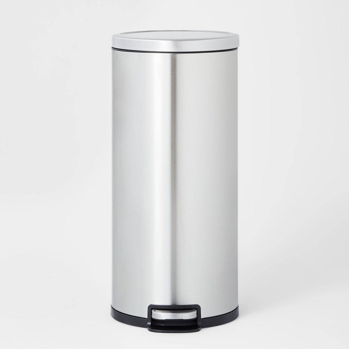 30L Round Step Trash Can Silver - Brightroom™ (LOCAL PICKUP ONLY)