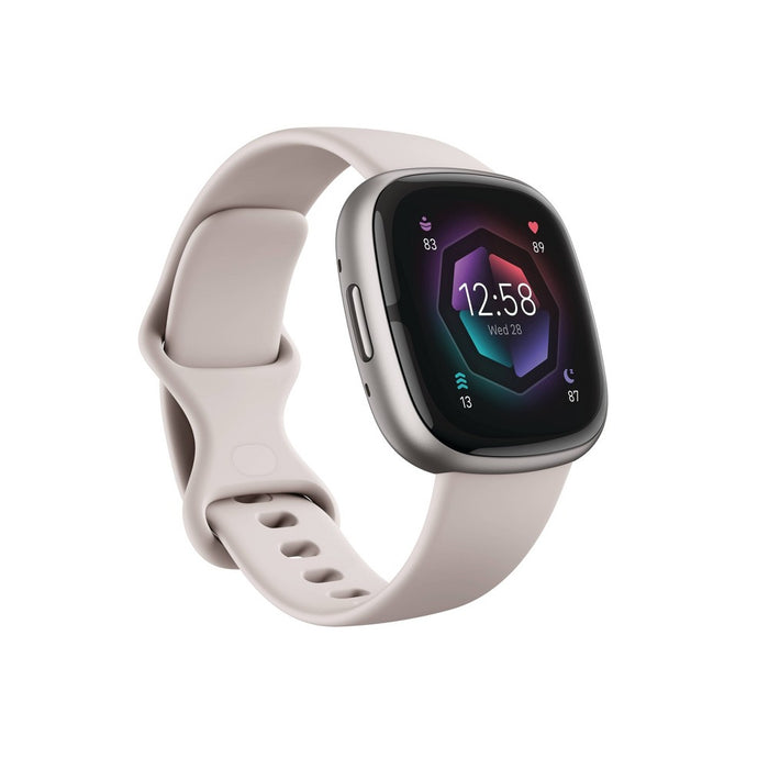Fitbit Sense 2 Smartwatch - Platinum Aluminum with Lunar White Band *SEALED*