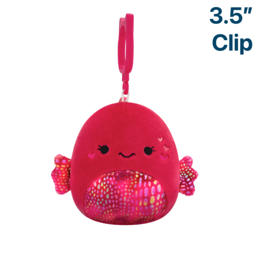 Squishmallows 3.5" Barella Raspberry Betta Fish with Hearts Plush