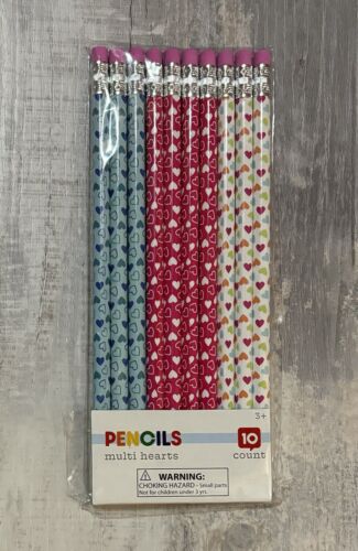10pk Multi Heart Pencils - Bullseye's Playground