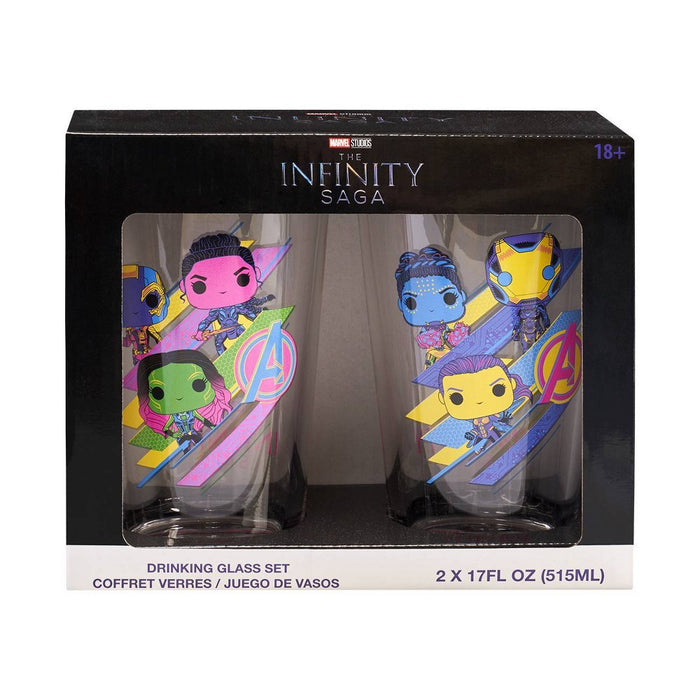 Funko Marvel Women Neon Drinking Glass Set 2pk 12 fl oz