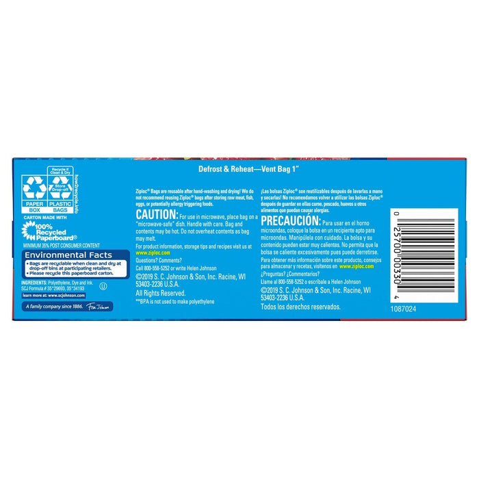 Ziploc Storage Quart Bag - 24ct