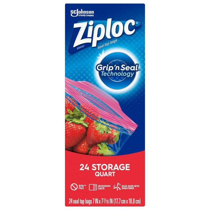 Ziploc Storage Quart Bag - 24ct
