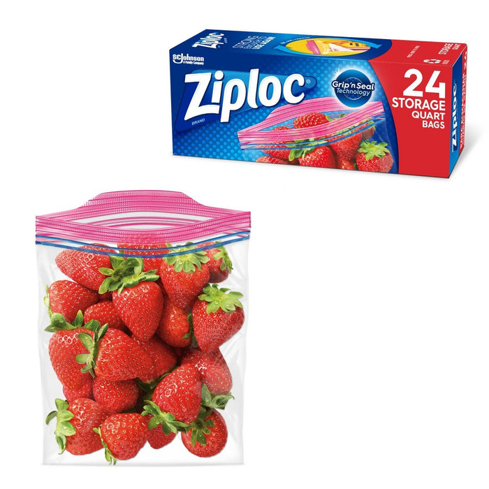 Ziploc Storage Quart Bag - 24ct
