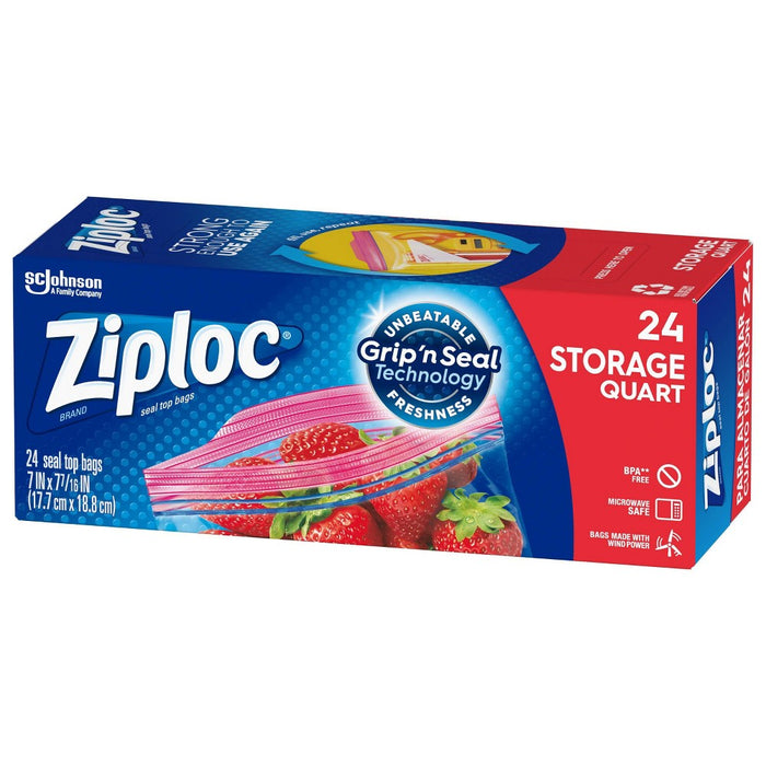 Ziploc Storage Quart Bag - 24ct