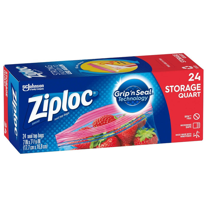 Ziploc Storage Quart Bag - 24ct