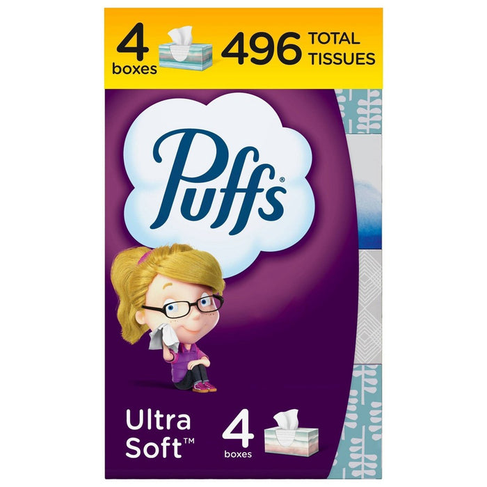 Puffs Ultra Soft Facial Tissue - 4pk/124ct