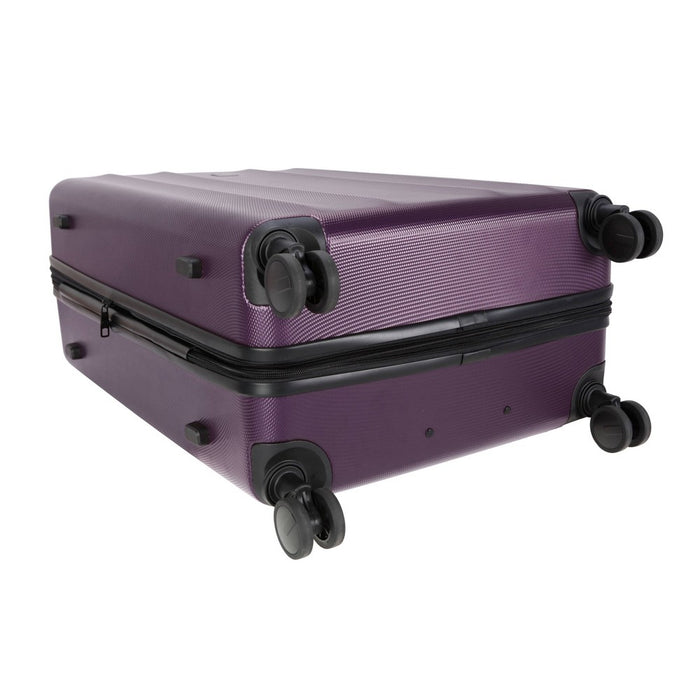 Skyline Hardside Large Checked Spinner Suitcase - Dark Purple