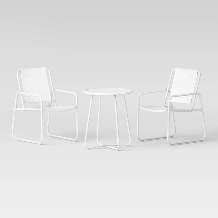 3pc Metal Patio Bistro Set, Outdoor Furniture Set - White - Room Essentials™ (LOCAL PICKUP ONLY)