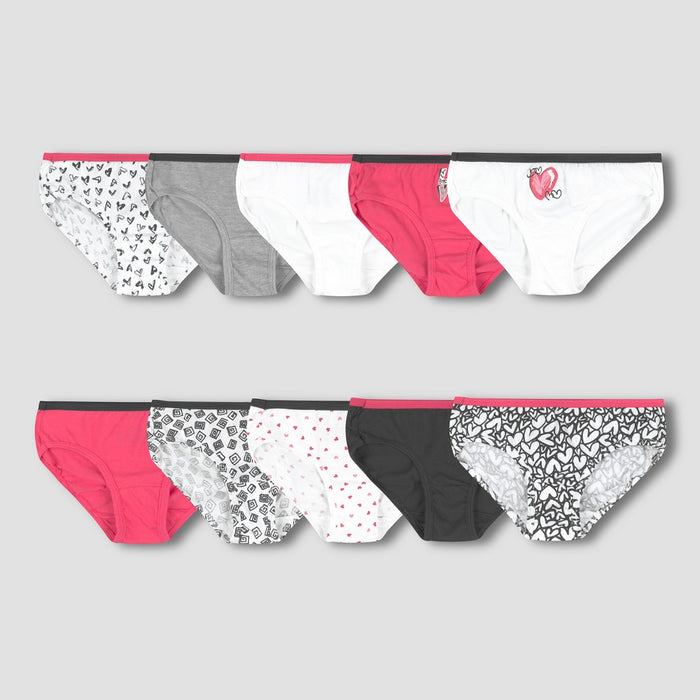 Hanes Girls' 10pk Cotton Hipster Briefs - Colors Vary 16