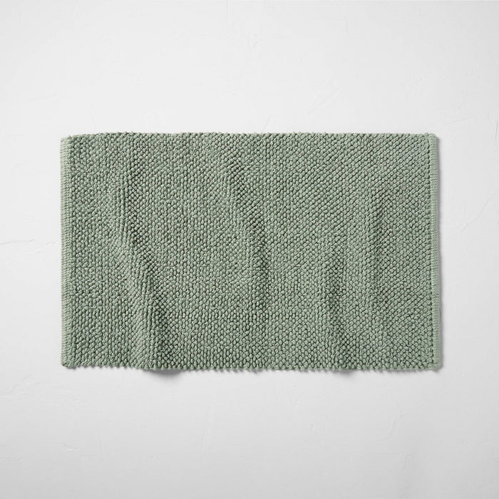 21"x34" Textured Bath Mat Sage Green - Casaluna™