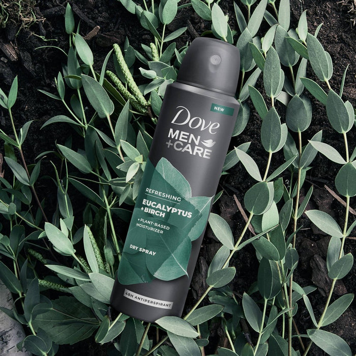 Dove Men+Care Refreshing Eucalyptus + Birch Plant Based Antiperspirant & Deodorant Dry Spray - 3.8oz