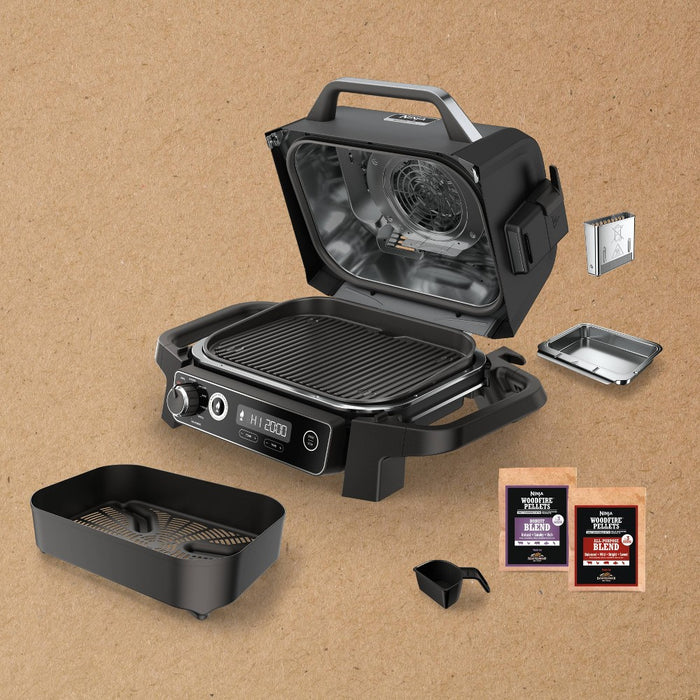 Ninja Woodfire Outdoor Grill & Smoker, 7-in-1 Master Grill, BBQ Smoker and Air Fryer with Woodfire Technology - OG701 (LOCAL PICKUP ONLY)
