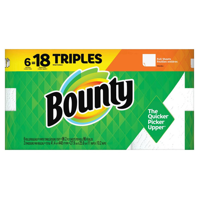 Bounty Full Sheet Paper Towels - 6 Triple Rolls
