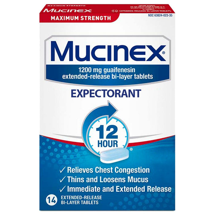 Mucinex Maximum Strength 12-Hour Chest Congestion Expectorant Tablets - 14ct