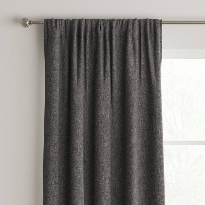 1pc 42"x84" Room Darkening Heathered Window Curtain Panel Dark Gray - Room Essentials™018697495382