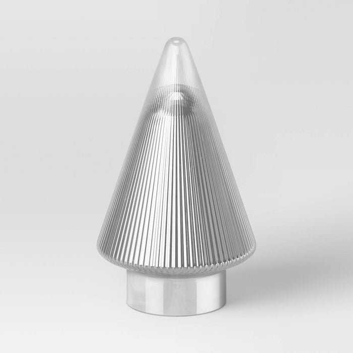 Medium Ribbed Glass Tree Silver - Threshold™