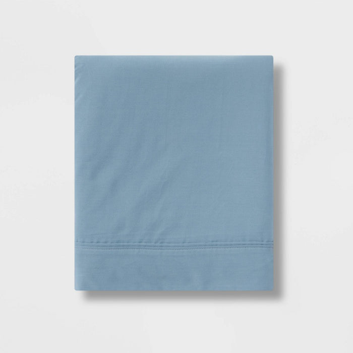 Twin 300 Thread Count Ultra Soft Flat Sheet Light Indigo - Threshold™