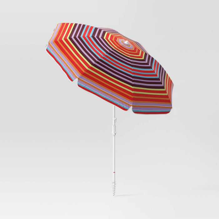 6'x6' Umbrella Striped - Sun Squad™