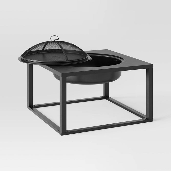 Raised Table Wood Burning Outdoor Fireplace with Spark Screen - Bond (LOCAL PICKUP ONLY)