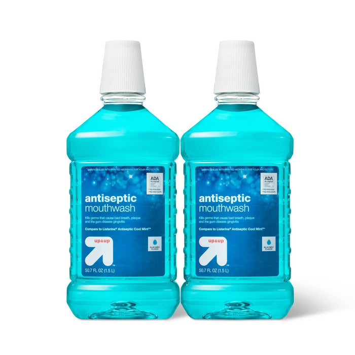 Antiseptic Blue Mint Mouthwash - 50.7 fl oz/2pk - up & up™