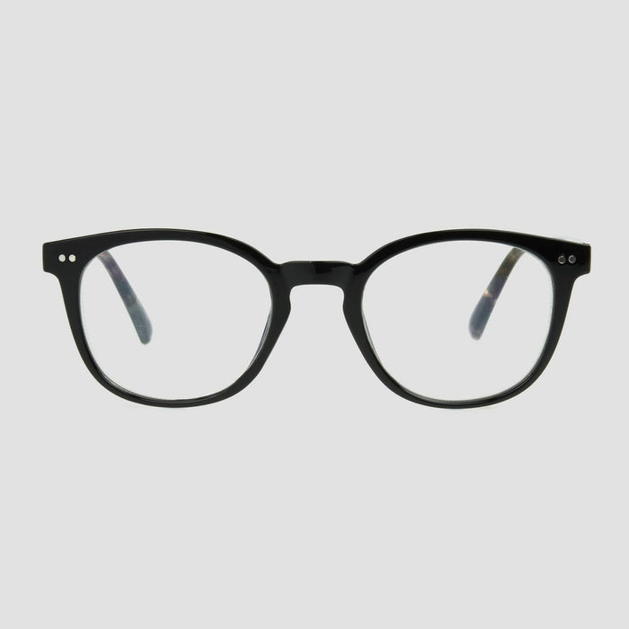 Women's Shiny Plastic Round Blue Light Filtering Glasses - Universal Thread™ Black Wash