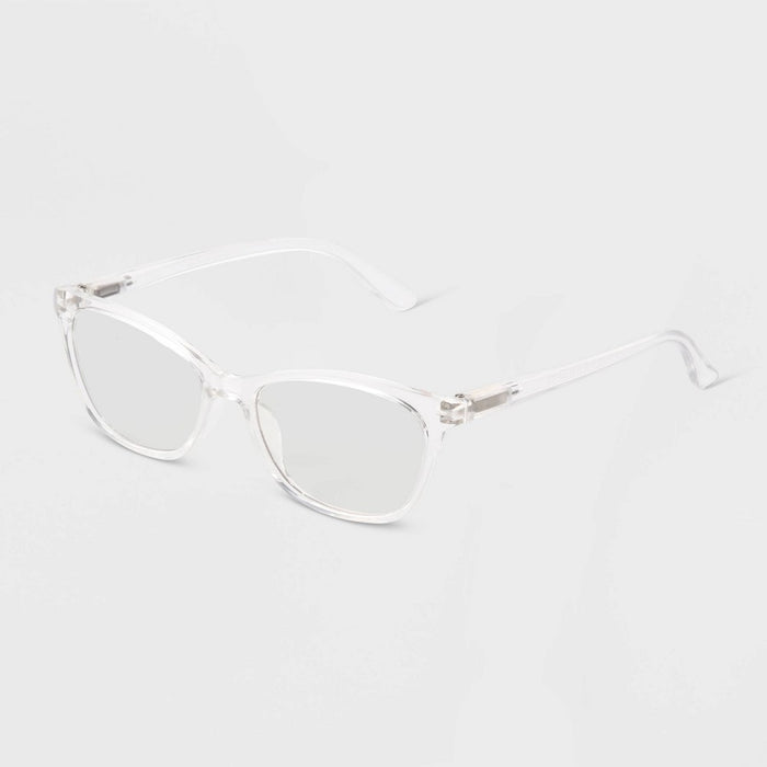 Women's Crystal Plastic Cateye Blue Light Filtering Glasses - Universal Thread™ Clear