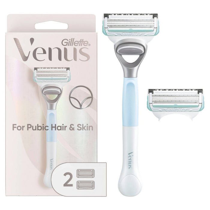 Venus for Pubic Hair & Skin Women's Razor + 2 Razor Blade Refills