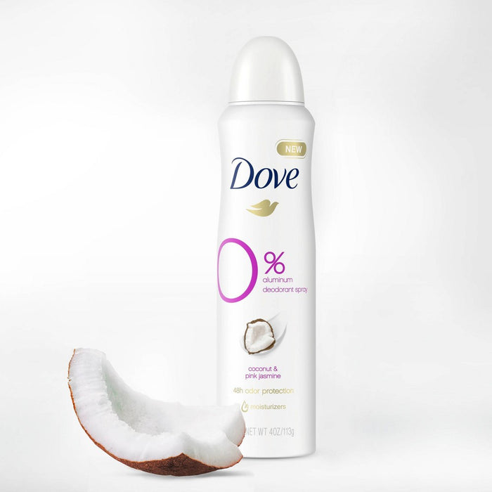 Dove Beauty 0% Aluminum Coconut & Pink Jasmine 48 Hour Deodorant Spray - 4oz