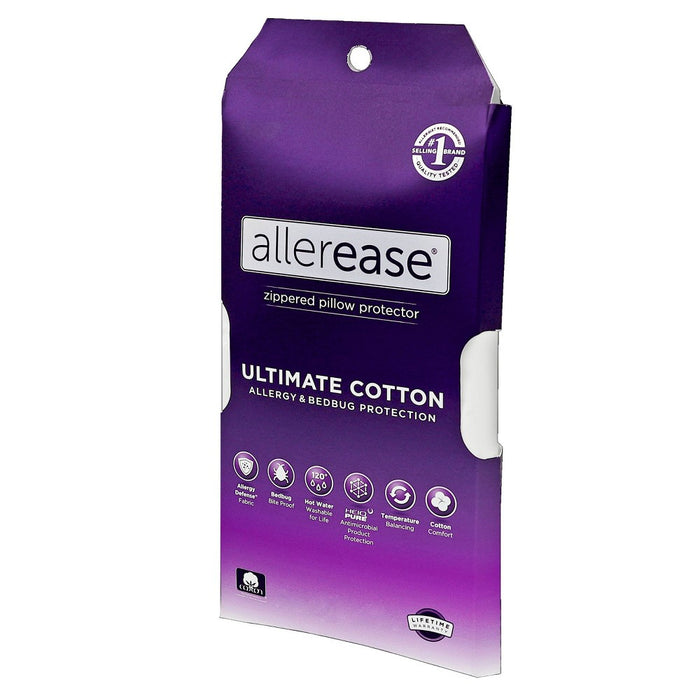 Standard/Queen Ultimate Comfort Breathable Pillow Protector-White - AllerEase