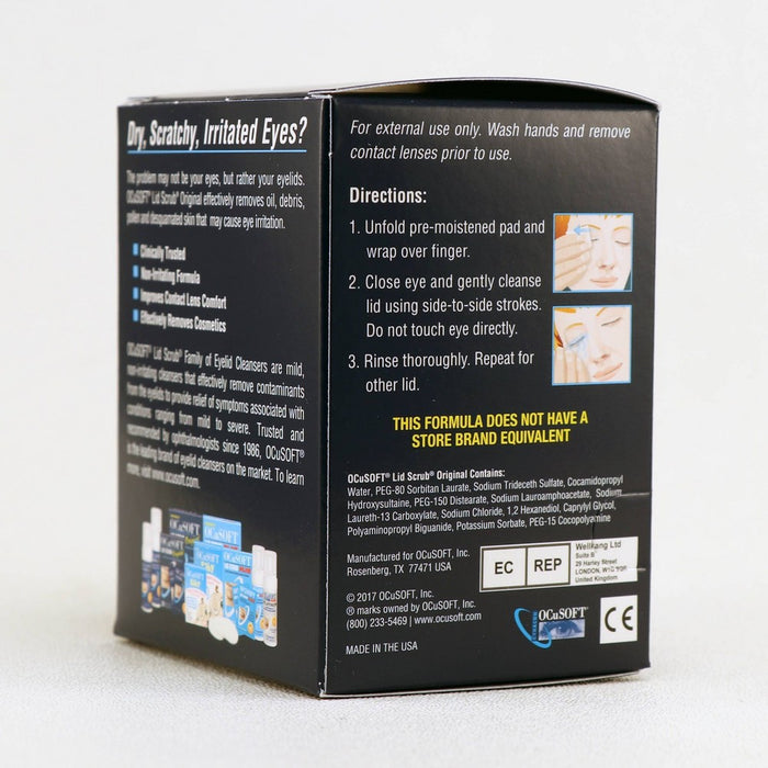 OCuSOFT Eye Lid Scrub Original Pre-Moistened Pads - 30ct