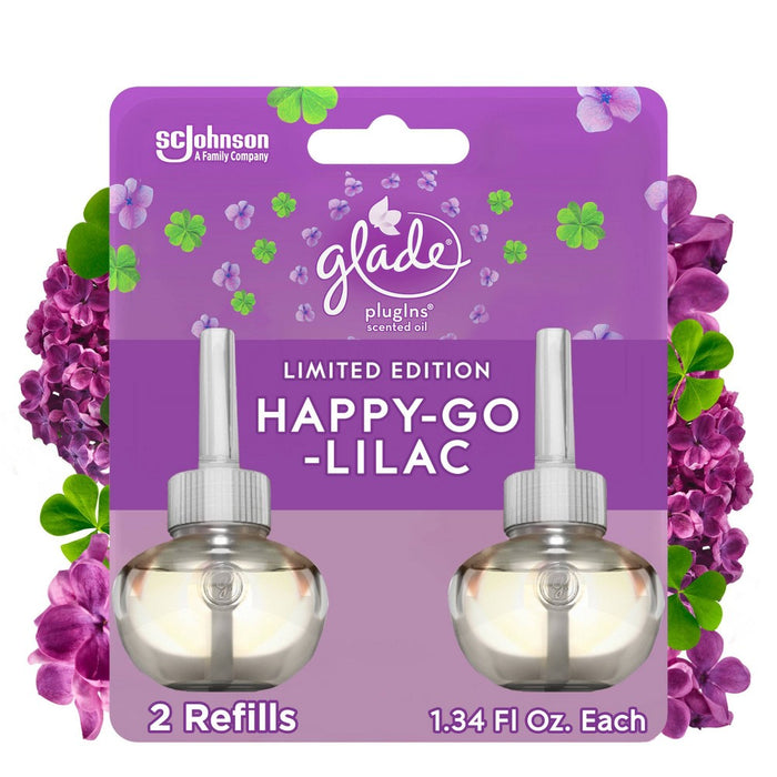Glade PlugIns Scented Oil Air Freshener Refills - Happy-Go-Lilac - 1.34oz/2ct