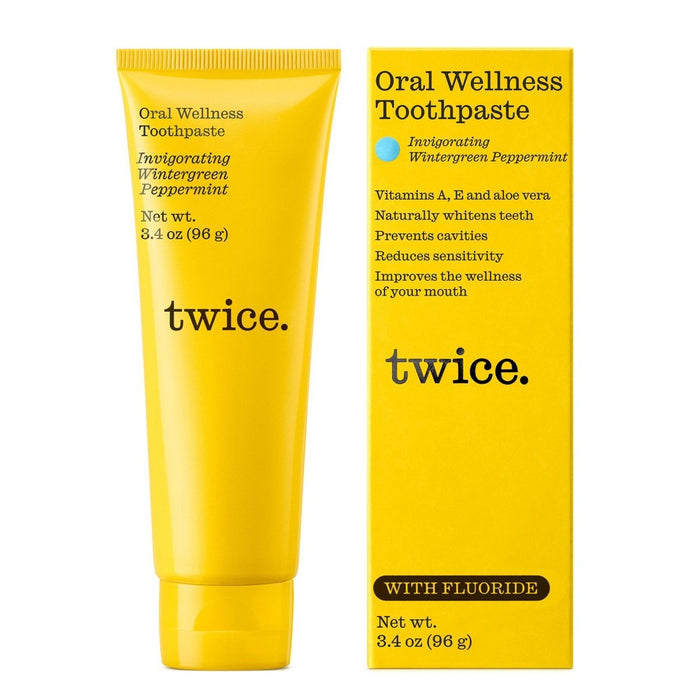 Twice Naturally Whitening Fluoride Toothpaste - Invigorating Wintergreen/Peppermint - 3.4oz