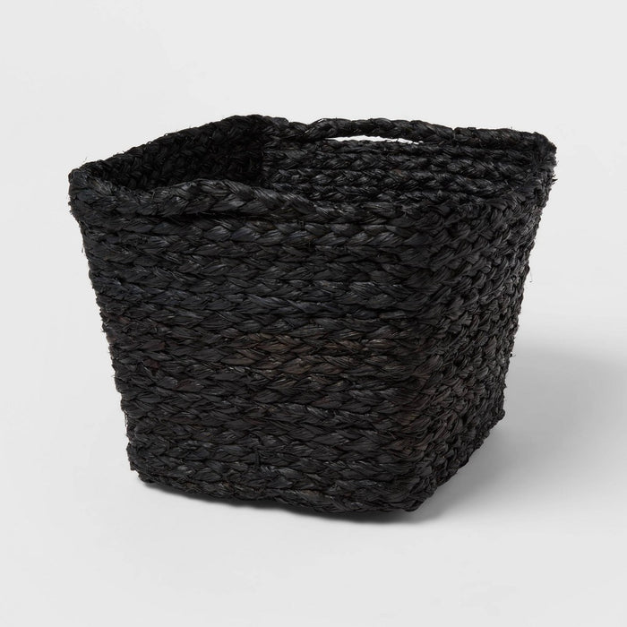 Square Braided Rafia Basket Black - Brightroom™