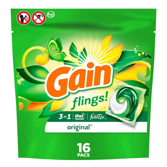 Gain flings! Laundry Detergent Pacs - Original - 11oz/16ct